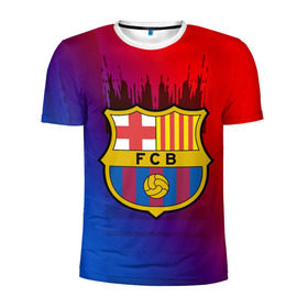 Мужская футболка 3D спортивная с принтом FC Barcelona color sport в Курске, 100% полиэстер с улучшенными характеристиками | приталенный силуэт, круглая горловина, широкие плечи, сужается к линии бедра | Тематика изображения на принте: football | soccer | барселона