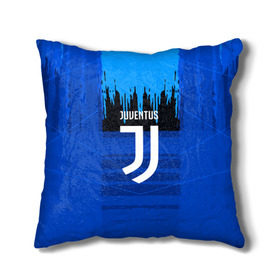Подушка 3D с принтом FC Juventus color abstract в Курске, наволочка – 100% полиэстер, наполнитель – холлофайбер (легкий наполнитель, не вызывает аллергию). | состоит из подушки и наволочки. Наволочка на молнии, легко снимается для стирки | 