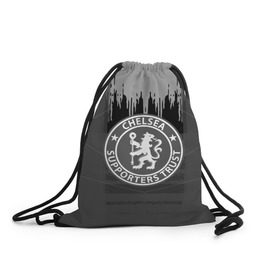 Рюкзак-мешок 3D с принтом FC Chelsea abstract color в Курске, 100% полиэстер | плотность ткани — 200 г/м2, размер — 35 х 45 см; лямки — толстые шнурки, застежка на шнуровке, без карманов и подкладки | football | soccer | челси