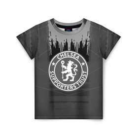 Детская футболка 3D с принтом FC Chelsea abstract color в Курске, 100% гипоаллергенный полиэфир | прямой крой, круглый вырез горловины, длина до линии бедер, чуть спущенное плечо, ткань немного тянется | football | soccer | челси