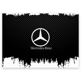 Поздравительная открытка с принтом Mercedes-Benz в Курске, 100% бумага | плотность бумаги 280 г/м2, матовая, на обратной стороне линовка и место для марки
 | auto | automobile | car | machine | mercedes | motor | motor car | sport car | автомашина | бренд | легковой автомобиль | марка | спортивный автомобиль | тачка