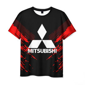 Мужская футболка 3D с принтом MITSUBISHI SPORT COLLECTION в Курске, 100% полиэфир | прямой крой, круглый вырез горловины, длина до линии бедер |  машина | марка | митсубиси