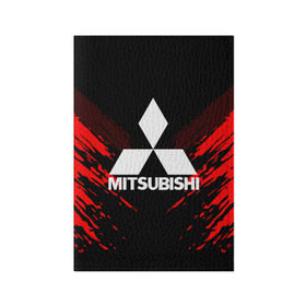 Обложка для паспорта матовая кожа с принтом MITSUBISHI SPORT COLLECTION в Курске, натуральная матовая кожа | размер 19,3 х 13,7 см; прозрачные пластиковые крепления | Тематика изображения на принте:  машина | марка | митсубиси