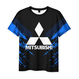 Мужская футболка 3D с принтом MITSUBISHI SPORT COLLECTION в Курске, 100% полиэфир | прямой крой, круглый вырез горловины, длина до линии бедер |  машина | марка | митсубиси
