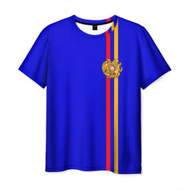 Мужская футболка 3D с принтом Армения, лента с гербом в Курске, 100% полиэфир | прямой крой, круглый вырез горловины, длина до линии бедер | armenia | арменин | армения | армяне | армянин | армянка | армянский | ереван | кавказ | кавказец | республика | северный