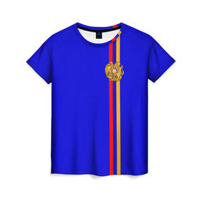 Женская футболка 3D с принтом Армения, лента с гербом в Курске, 100% полиэфир ( синтетическое хлопкоподобное полотно) | прямой крой, круглый вырез горловины, длина до линии бедер | armenia | арменин | армения | армяне | армянин | армянка | армянский | ереван | кавказ | кавказец | республика | северный