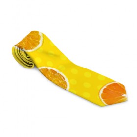 Галстук 3D с принтом Апельсиновое настроение в Курске, 100% полиэстер | Длина 148 см; Плотность 150-180 г/м2 | апельсин