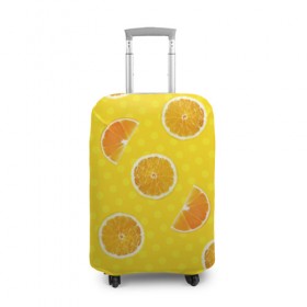 Чехол для чемодана 3D с принтом Апельсиновое настроение в Курске, 86% полиэфир, 14% спандекс | двустороннее нанесение принта, прорези для ручек и колес | апельсин