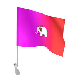 Флаг для автомобиля с принтом Радужный слоник в Курске, 100% полиэстер | Размер: 30*21 см | детские | животные | слон | слоник | слоны