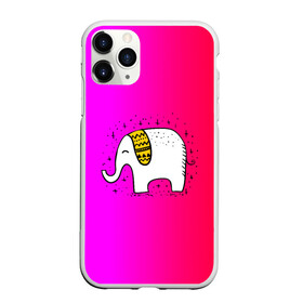 Чехол для iPhone 11 Pro матовый с принтом Радужный слоник в Курске, Силикон |  | детские | животные | слон | слоник | слоны