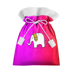 Подарочный 3D мешок с принтом Радужный слоник в Курске, 100% полиэстер | Размер: 29*39 см | детские | животные | слон | слоник | слоны