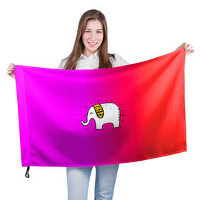 Флаг 3D с принтом Радужный слоник в Курске, 100% полиэстер | плотность ткани — 95 г/м2, размер — 67 х 109 см. Принт наносится с одной стороны | детские | животные | слон | слоник | слоны