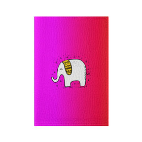 Обложка для паспорта матовая кожа с принтом Радужный слоник в Курске, натуральная матовая кожа | размер 19,3 х 13,7 см; прозрачные пластиковые крепления | детские | животные | слон | слоник | слоны