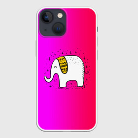 Чехол для iPhone 13 mini с принтом Радужный слоник в Курске,  |  | детские | животные | слон | слоник | слоны