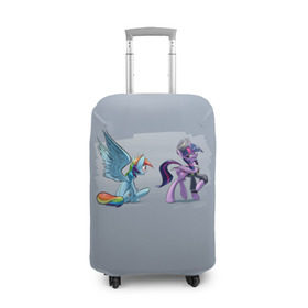 Чехол для чемодана 3D с принтом My Little Pony в Курске, 86% полиэфир, 14% спандекс | двустороннее нанесение принта, прорези для ручек и колес | 
