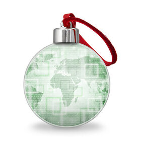 Ёлочный шар с принтом Цифровая карта мира в Курске, Пластик | Диаметр: 77 мм | Тематика изображения на принте: 