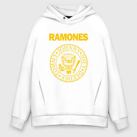 Мужское худи Oversize хлопок с принтом Ramones в Курске, френч-терри — 70% хлопок, 30% полиэстер. Мягкий теплый начес внутри —100% хлопок | боковые карманы, эластичные манжеты и нижняя кромка, капюшон на магнитной кнопке | punk | punkrock | панк