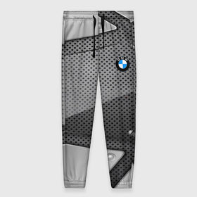 Женские брюки 3D с принтом BMW metalic motors в Курске, полиэстер 100% | прямой крой, два кармана без застежек по бокам, с мягкой трикотажной резинкой на поясе и по низу штанин. В поясе для дополнительного комфорта — широкие завязки | 