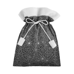 Подарочный 3D мешок с принтом Паутина в Курске, 100% полиэстер | Размер: 29*39 см | белый | паттрен | паутинка | узор | хеллоуин | черный