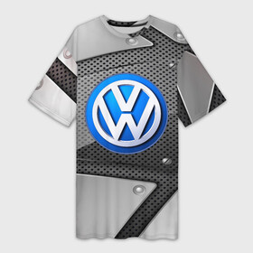 Платье-футболка 3D с принтом Volkswagen metalic 2018 в Курске,  |  | auto | automobile | car | carbon | machine | motor | motor car | sport car | volkswagen | автомашина | бренд | легковой автомобиль | марка | спортивный автомобиль | тачка