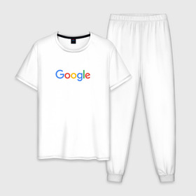 Мужская пижама хлопок с принтом Google в Курске, 100% хлопок | брюки и футболка прямого кроя, без карманов, на брюках мягкая резинка на поясе и по низу штанин
 | google