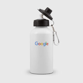 Бутылка спортивная с принтом Google в Курске, металл | емкость — 500 мл, в комплекте две пластиковые крышки и карабин для крепления | google