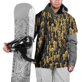 Накидка на куртку 3D с принтом Шахматы в Курске, 100% полиэстер |  | игра | настолка | настольная | паттерн | пешка | толпа | ферзь | фигуры