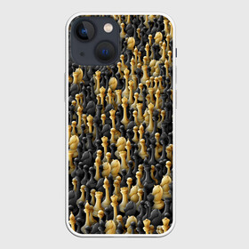 Чехол для iPhone 13 mini с принтом Шахматы в Курске,  |  | игра | настолка | настольная | паттерн | пешка | толпа | ферзь | фигуры
