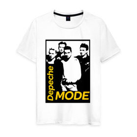 Мужская футболка хлопок с принтом Группа Depeche Mode в Курске, 100% хлопок | прямой крой, круглый вырез горловины, длина до линии бедер, слегка спущенное плечо. | depeche mode | альтернативный | вестник моды | депеш мод | депешмод | дэйв гаан | индастриал | мартин гор | музыка | новая волна | роза | рок | синти поп | электроник | энди флетчер