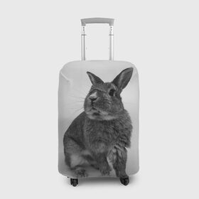 Чехол для чемодана 3D с принтом Кролик в Курске, 86% полиэфир, 14% спандекс | двустороннее нанесение принта, прорези для ручек и колес | заяц | кролик