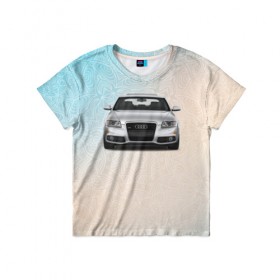 Детская футболка 3D с принтом Audi rs4 в Курске, 100% гипоаллергенный полиэфир | прямой крой, круглый вырез горловины, длина до линии бедер, чуть спущенное плечо, ткань немного тянется | audi | авто | автомобиль | ауди