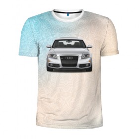 Мужская футболка 3D спортивная с принтом Audi rs4 в Курске, 100% полиэстер с улучшенными характеристиками | приталенный силуэт, круглая горловина, широкие плечи, сужается к линии бедра | Тематика изображения на принте: audi | авто | автомобиль | ауди