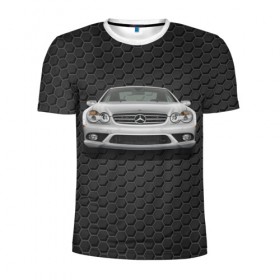 Мужская футболка 3D спортивная с принтом Mercedes AMG в Курске, 100% полиэстер с улучшенными характеристиками | приталенный силуэт, круглая горловина, широкие плечи, сужается к линии бедра | Тематика изображения на принте: 