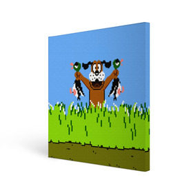 Холст квадратный с принтом Duck Hunt в Курске, 100% ПВХ |  | 8 bit | 8 бит | dendy | dog | duck | hunt | nes | nintendo | oldschool | pixel art | денди | игра | нинтендо | охота | собака