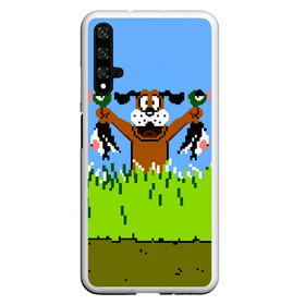 Чехол для Honor 20 с принтом Duck Hunt в Курске, Силикон | Область печати: задняя сторона чехла, без боковых панелей | 8 bit | 8 бит | dendy | dog | duck | hunt | nes | nintendo | oldschool | pixel art | денди | игра | нинтендо | охота | собака