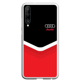 Чехол для Honor P30 с принтом Audi Black & Red в Курске, Силикон | Область печати: задняя сторона чехла, без боковых панелей | audi | ауди | кольца | красный | машина | черный