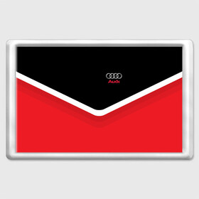 Магнит 45*70 с принтом Audi Black & Red в Курске, Пластик | Размер: 78*52 мм; Размер печати: 70*45 | Тематика изображения на принте: audi | ауди | кольца | красный | машина | черный