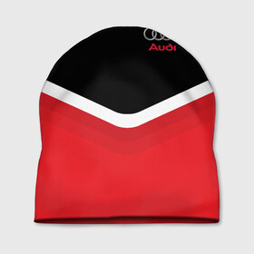 Шапка 3D с принтом Audi Black & Red в Курске, 100% полиэстер | универсальный размер, печать по всей поверхности изделия | audi | ауди | кольца | красный | машина | черный