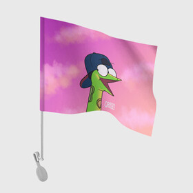 Флаг для автомобиля с принтом Удав Крейг в Курске, 100% полиэстер | Размер: 30*21 см | sanjay and craig | крейг | мультфильм | санджей