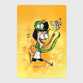 Магнитный плакат 2Х3 с принтом Sanjay, Craig and pizza в Курске, Полимерный материал с магнитным слоем | 6 деталей размером 9*9 см | Тематика изображения на принте: sanjay and craig | крейг | мультфильм | санджей