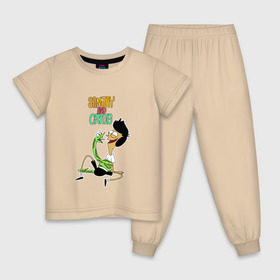 Детская пижама хлопок с принтом Санджей и Крейг в Курске, 100% хлопок |  брюки и футболка прямого кроя, без карманов, на брюках мягкая резинка на поясе и по низу штанин
 | sanjay and craig | крейг | мультфильм | санджей