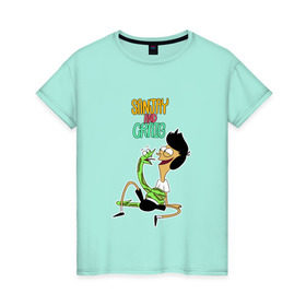 Женская футболка хлопок с принтом Санджей и Крейг в Курске, 100% хлопок | прямой крой, круглый вырез горловины, длина до линии бедер, слегка спущенное плечо | sanjay and craig | крейг | мультфильм | санджей