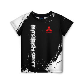 Детская футболка 3D с принтом MITSUBISHI SPORT в Курске, 100% гипоаллергенный полиэфир | прямой крой, круглый вырез горловины, длина до линии бедер, чуть спущенное плечо, ткань немного тянется | mitsubishi | sport | митсубиси | митсубиши | спорт