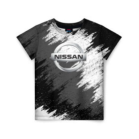 Детская футболка 3D с принтом Nissan в Курске, 100% гипоаллергенный полиэфир | прямой крой, круглый вырез горловины, длина до линии бедер, чуть спущенное плечо, ткань немного тянется | Тематика изображения на принте: motor | nissan | авто | лого | машина | ниссан | тачка