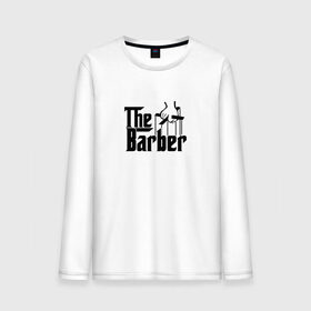 Мужской лонгслив хлопок с принтом The Barber godfather black в Курске, 100% хлопок |  | Тематика изображения на принте: 