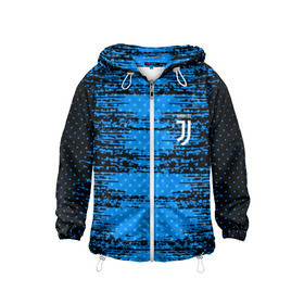 Детская ветровка 3D с принтом Juventus sport uniform в Курске, 100% полиэстер | подол и капюшон оформлены резинкой с фиксаторами, по бокам два кармана без застежек, один потайной карман на груди | Тематика изображения на принте: 