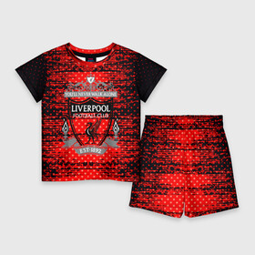 Детский костюм с шортами 3D с принтом Liverpool sport uniform в Курске,  |  | Тематика изображения на принте: football | soccer | ливерпуль