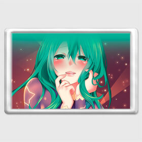 Магнит 45*70 с принтом Miku Ahegao в Курске, Пластик | Размер: 78*52 мм; Размер печати: 70*45 | Тематика изображения на принте: вокалоид | зеленоволосая девушка | мику ахегао | хатсуне мику