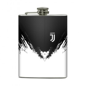 Фляга с принтом Juventus black 2018 в Курске, металлический корпус | емкость 0,22 л, размер 125 х 94 мм. Виниловая наклейка запечатывается полностью | 