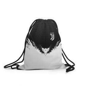 Рюкзак-мешок 3D с принтом Juventus black 2018 в Курске, 100% полиэстер | плотность ткани — 200 г/м2, размер — 35 х 45 см; лямки — толстые шнурки, застежка на шнуровке, без карманов и подкладки | 